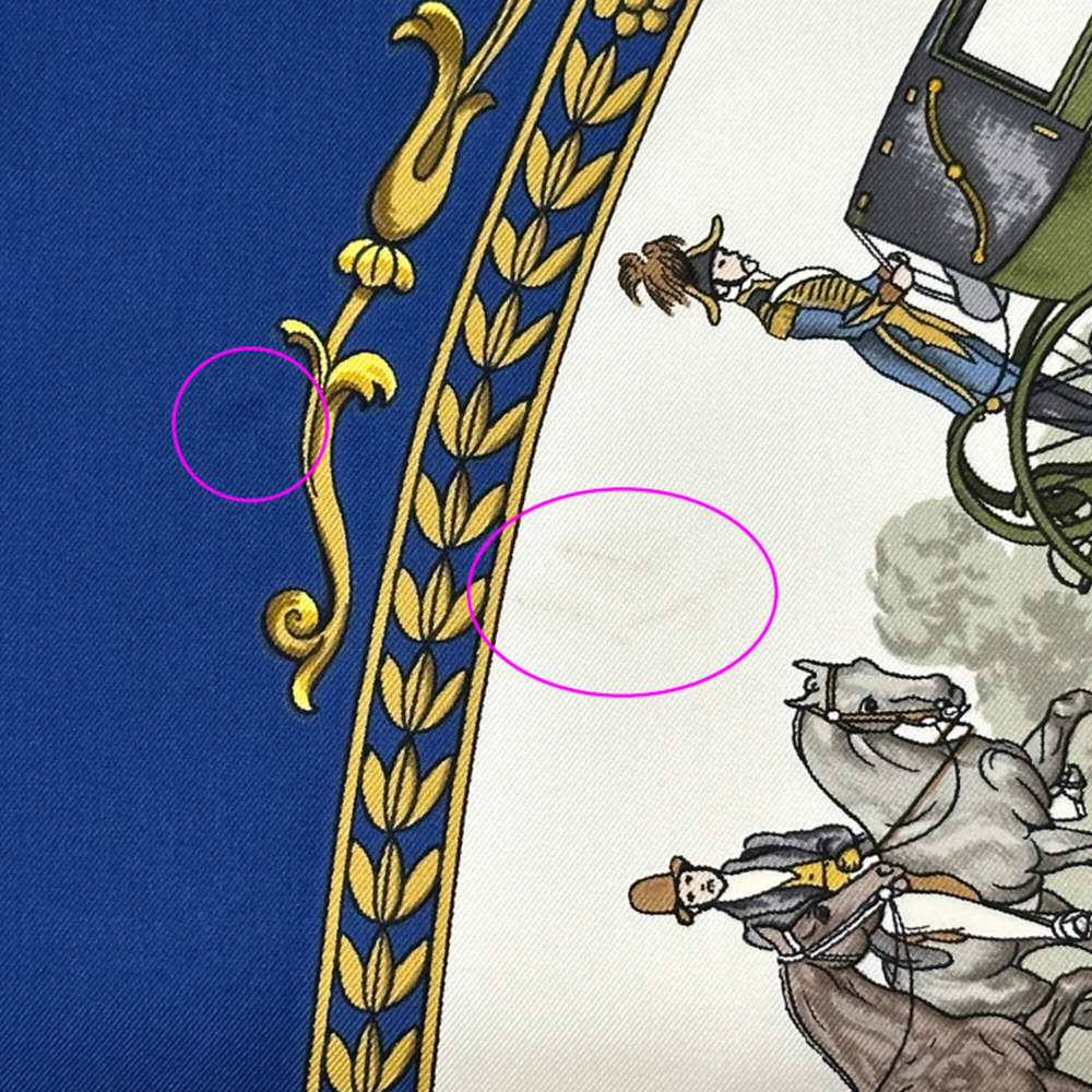 HERMES Blue Silk Scarf - Picture 7 of 7